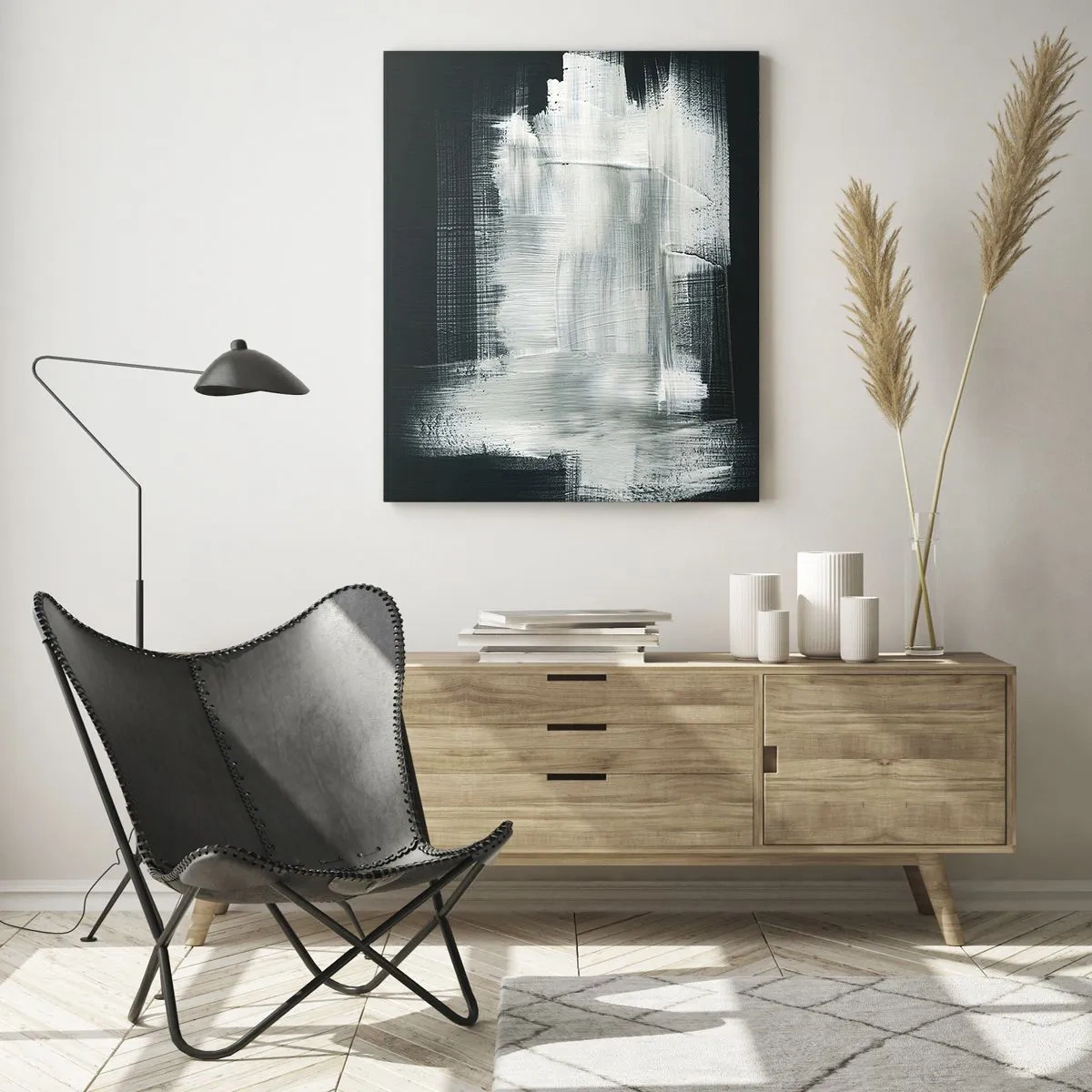 Schilderen op glas - Geweven van verticaal en horizontaal - 50x70 cm