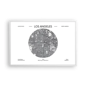 Poster in een witte lijst - Anatomie van Los Angeles - 91x61 cm