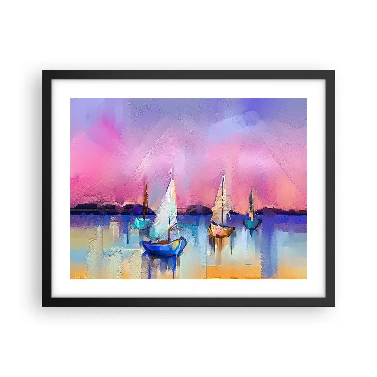 Poster in een zwarte lijst - Richting: breed water - 50x40 cm
