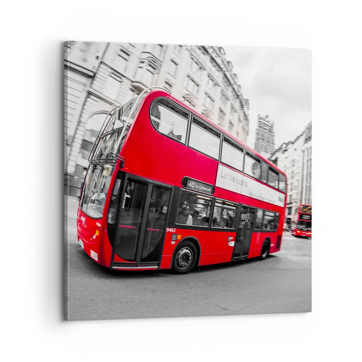 Schilderen op canvas - Londen traditioneel - by bus - 60x60 cm