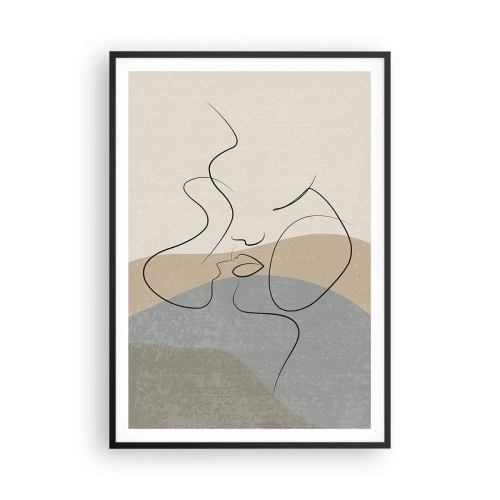 Poster in een zwarte lijst - Als een penseelstreek - 70x100 cm