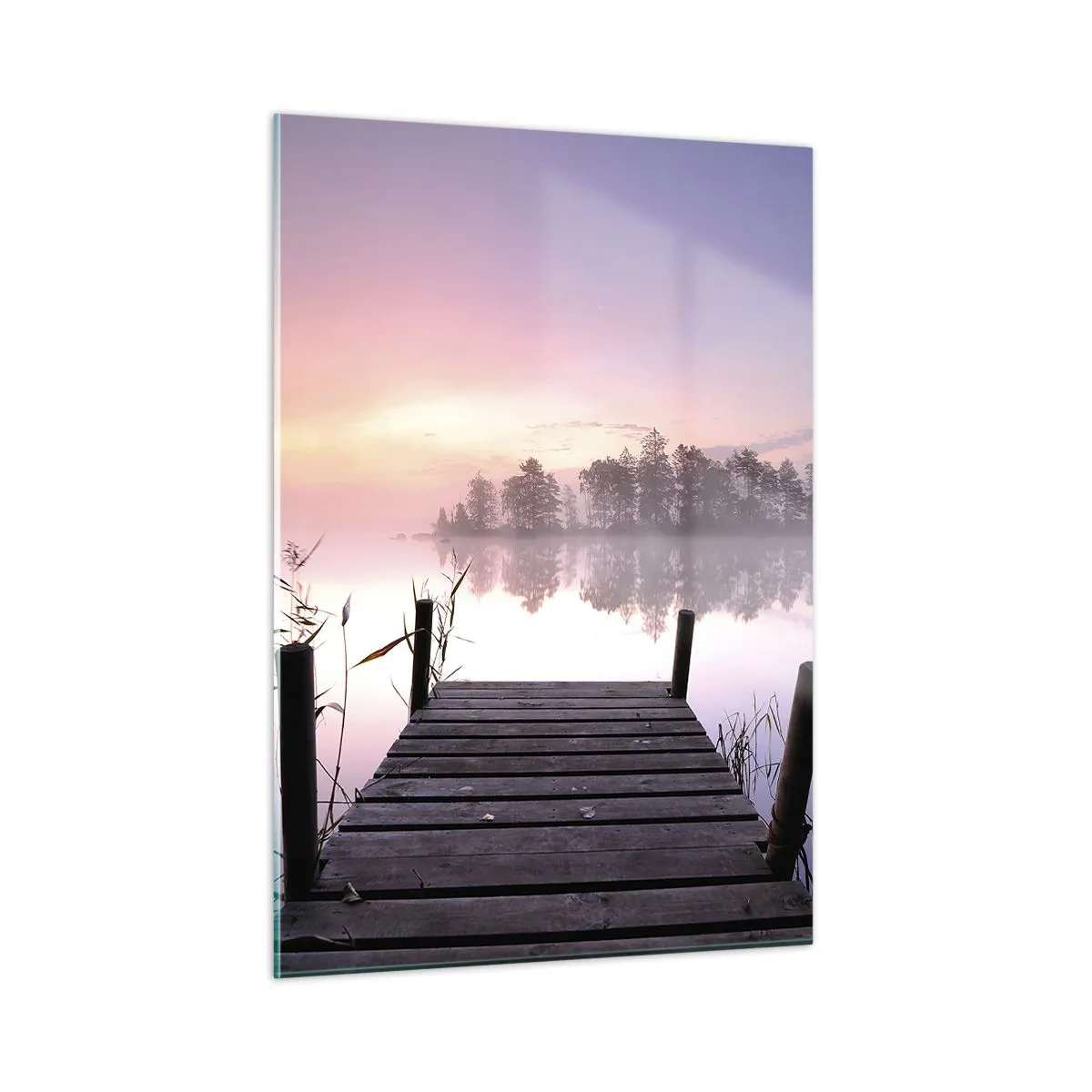 Schilderen op glas - Van de lila mist... - 50x70 cm