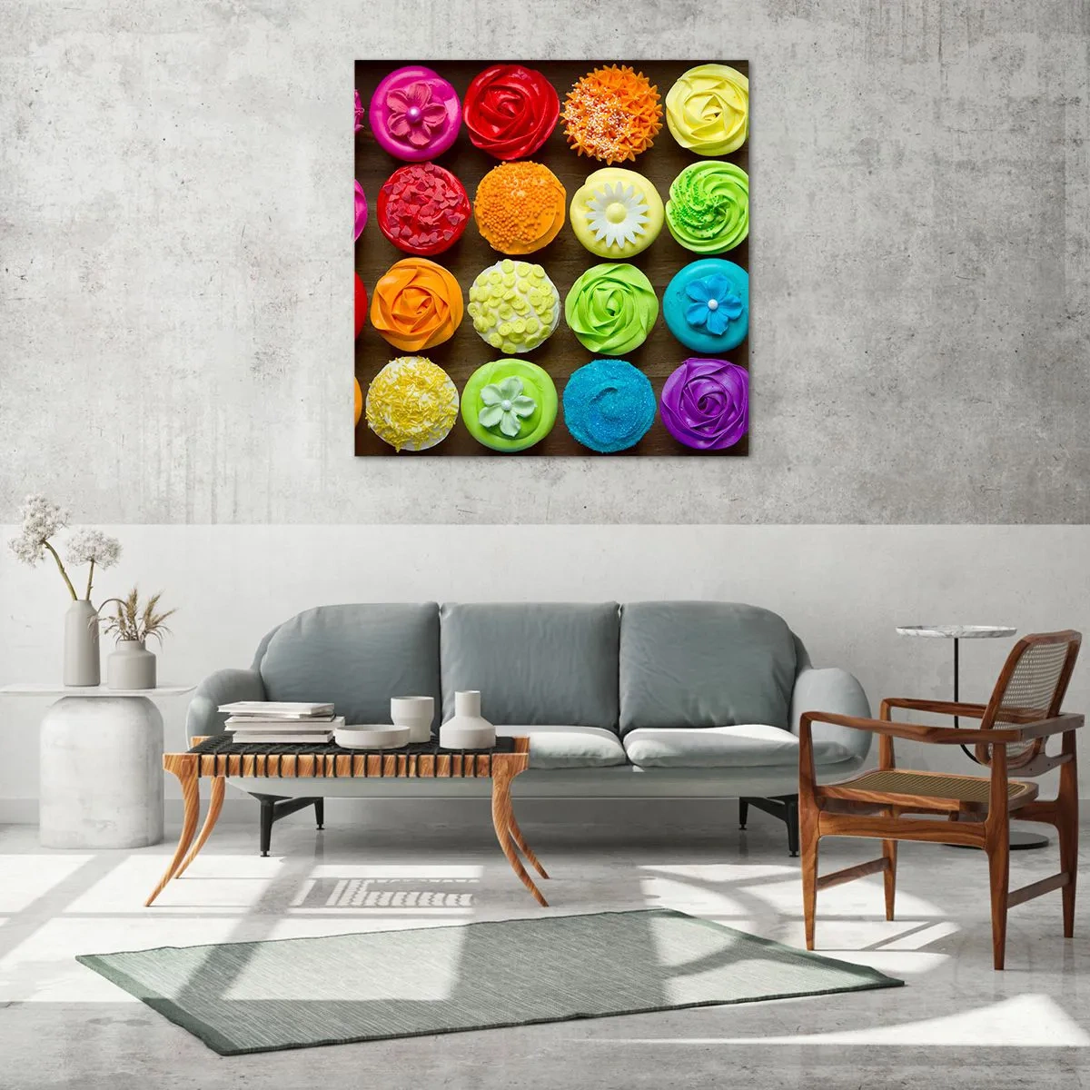 Schilderen op glas - Elk anders - allemaal lekker  - 70x70 cm