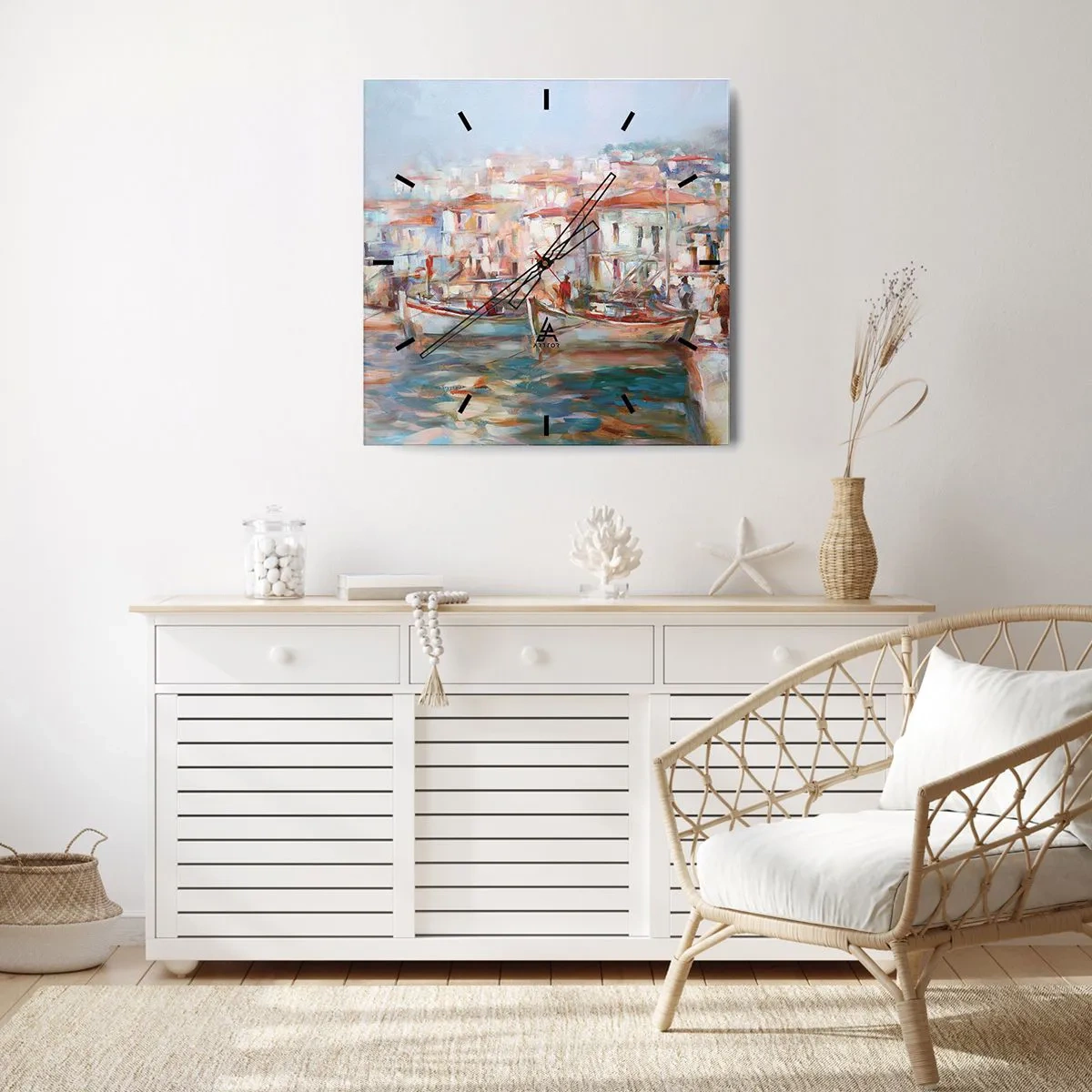 Wandklok - Klok - Pastel vakantie - 30x30 cm