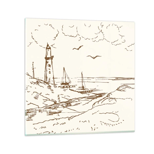 Schilderen op glas - Een overzicht van de herinneringen aan de zomer - 30x30 cm