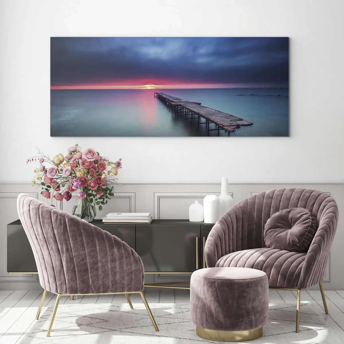 Schilderen op glas - Tussen hemel en aarde - 120x50 cm