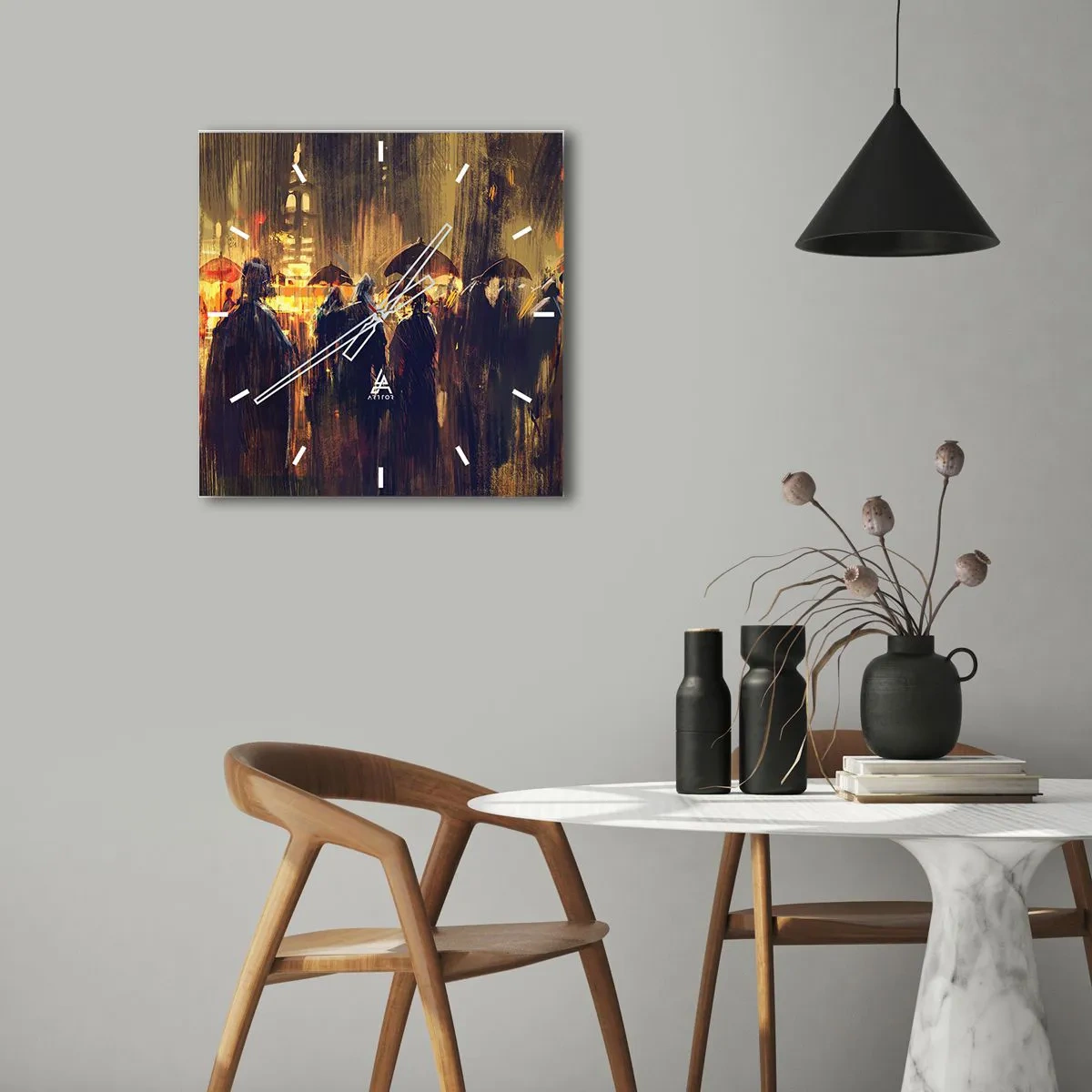 Wandklok - Klok - Volgelingen van de regen - 30x30 cm