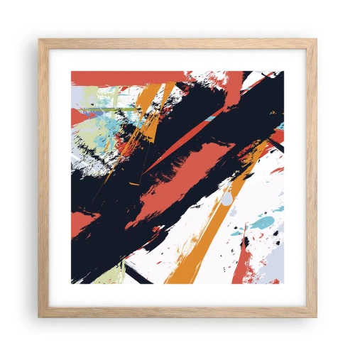Een poster in een licht eiken lijst - Dynamische compositie - 40x40 cm