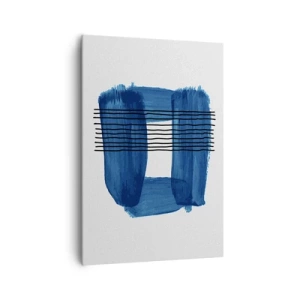 Schilderen op canvas - Blauwe en zwarte compositie - 70x100 cm