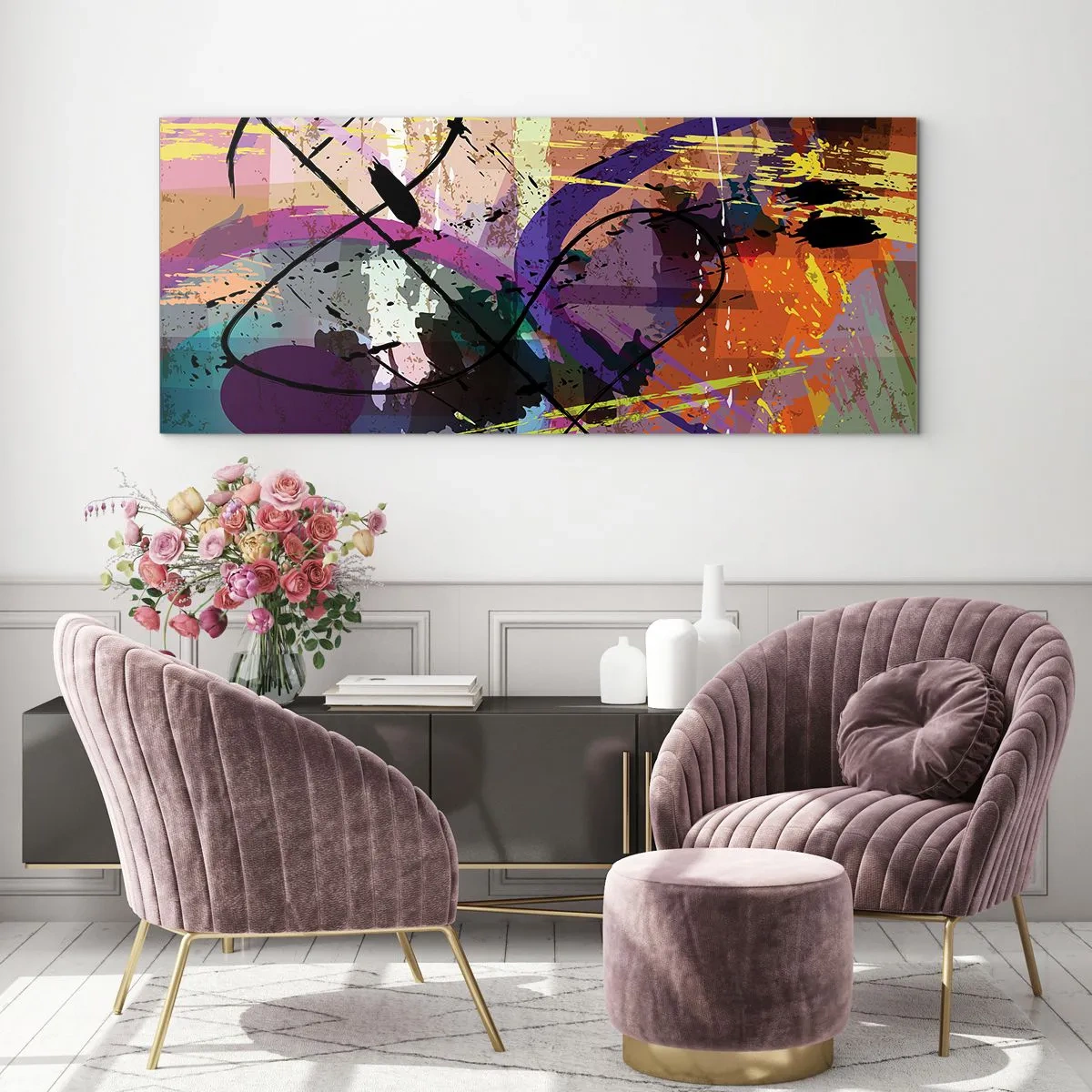 Schilderen op glas - Je kunt rechtdoor of rondom - 140x50 cm