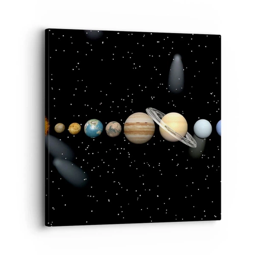 Schilderen op canvas - En de planeten razen, razen... - 30x30 cm