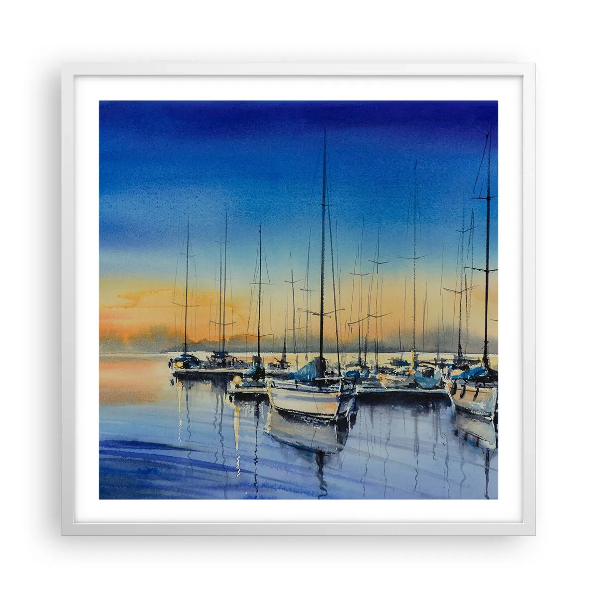 Poster in een witte lijst - Einde van een goede dag - 60x60 cm