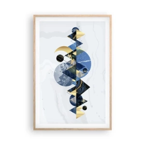 Een poster in een licht eiken lijst - Geometrisch landschap - 61x91 cm