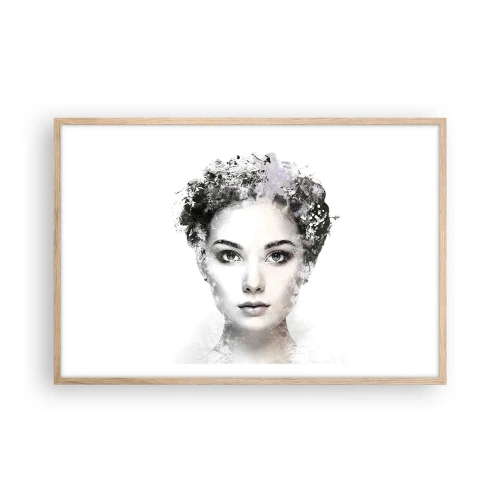 Een poster in een licht eiken lijst - Een uiterst stijlvol portret - 91x61 cm