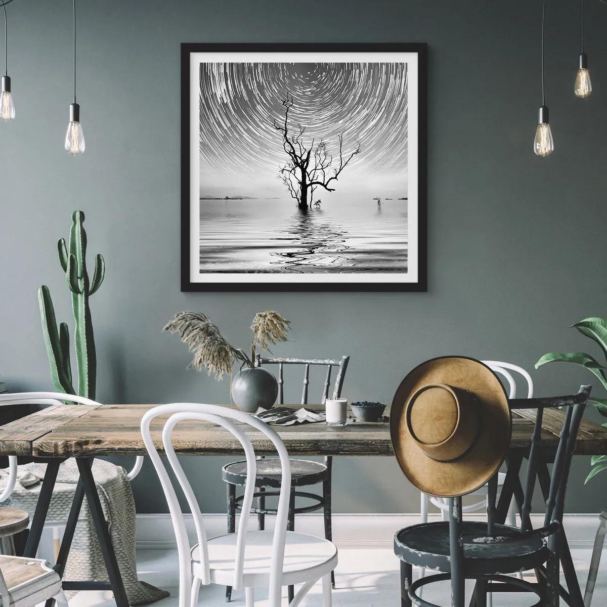 Poster in een zwarte lijst - Een symfonie van de natuur - 30x30 cm