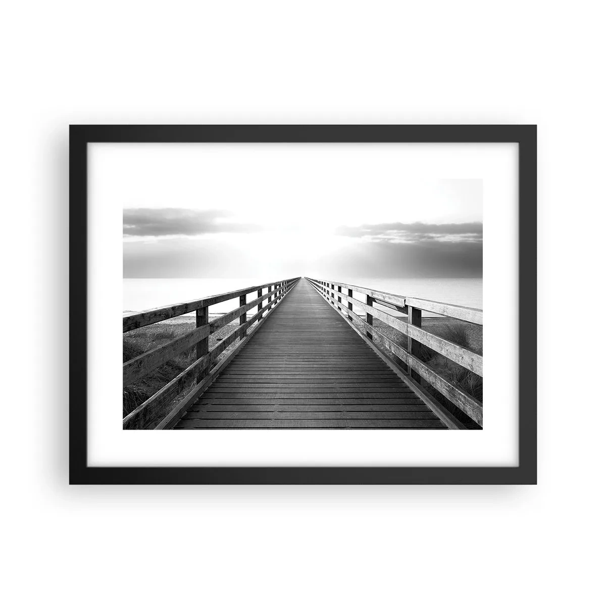 Poster in een zwarte lijst - In de verte ... - 40x30 cm