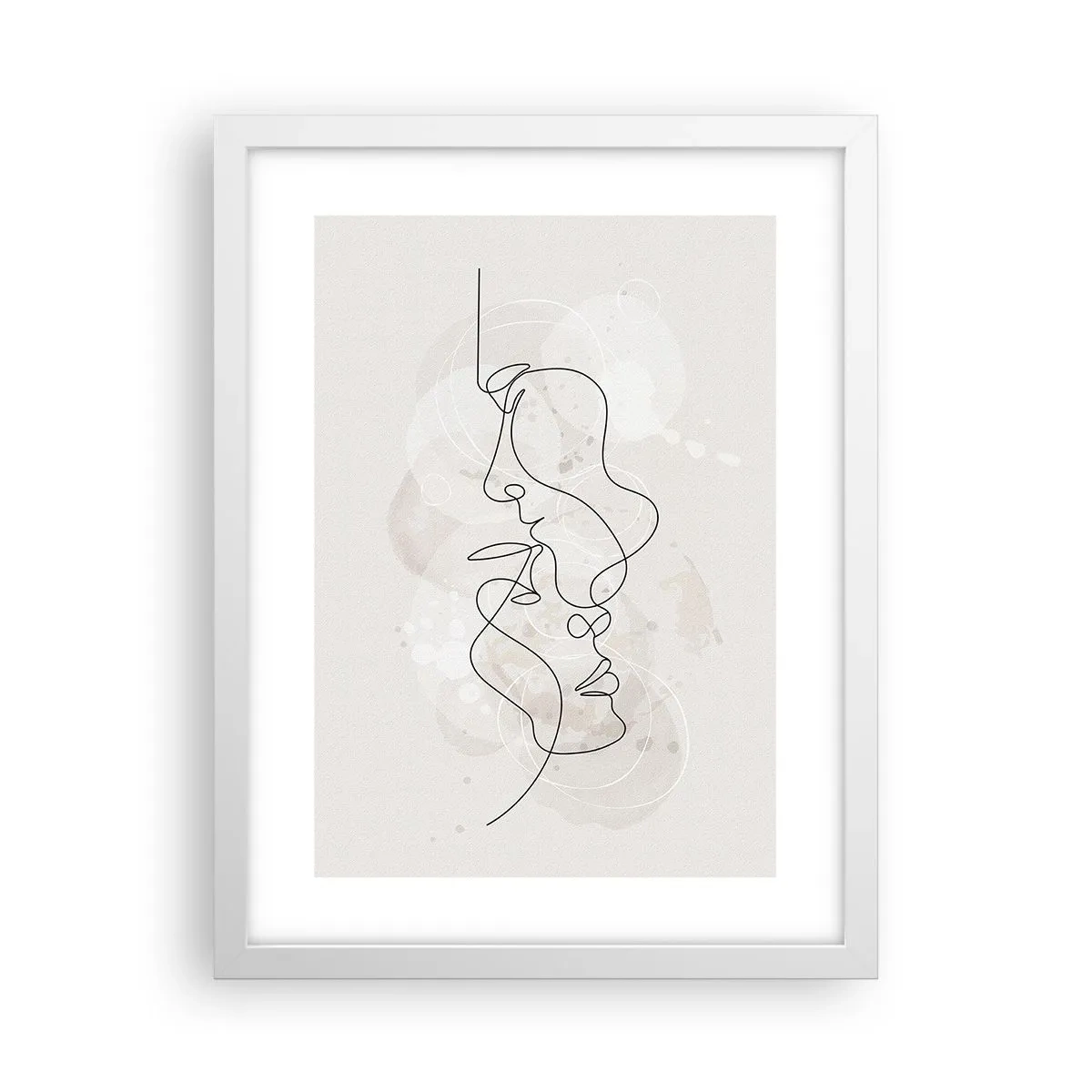 Poster in een witte lijst - Verstrikt in een omhelzing - 30x40 cm
