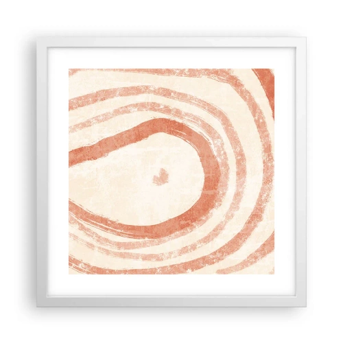 Poster in een witte lijst - Koraalcirkels – compositie - 40x40 cm