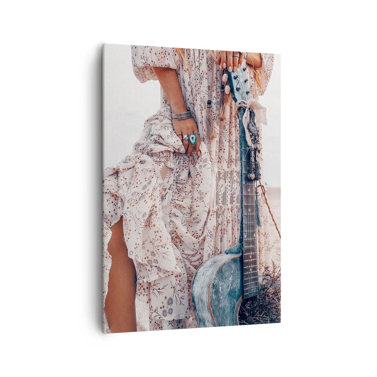 Schilderen op canvas - Kinderen bloemen onderweg - 70x100 cm