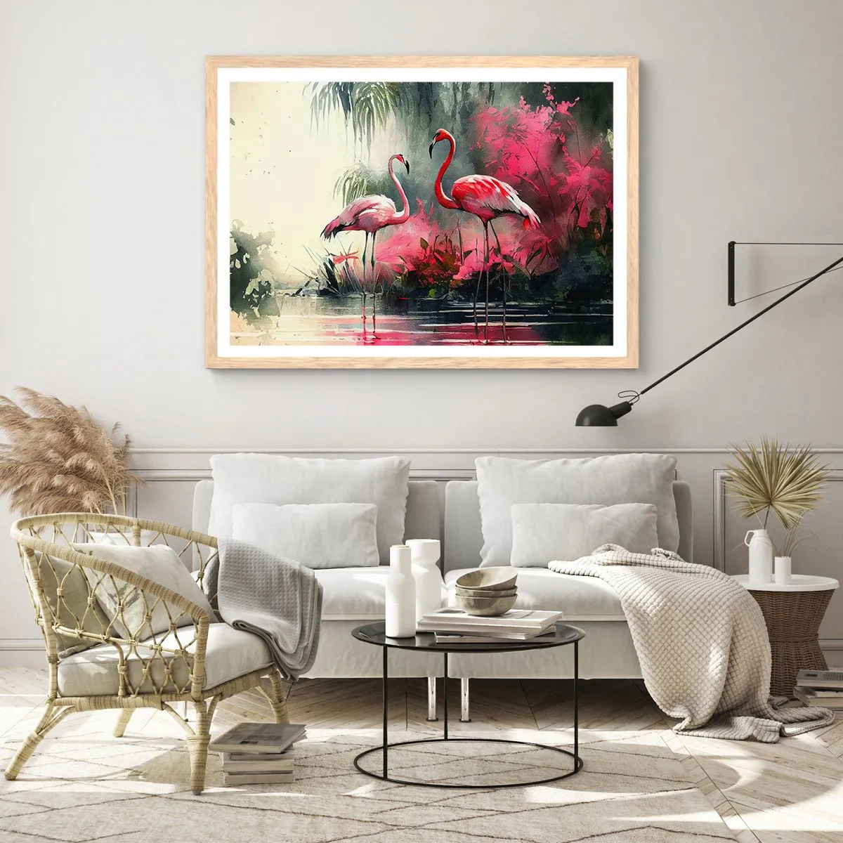 Een poster in een licht eiken lijst - Een les in natuurlijke gratie - 100x70 cm