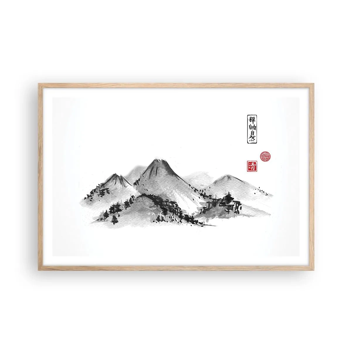 Een poster in een licht eiken lijst - Oneindige verte - 91x61 cm