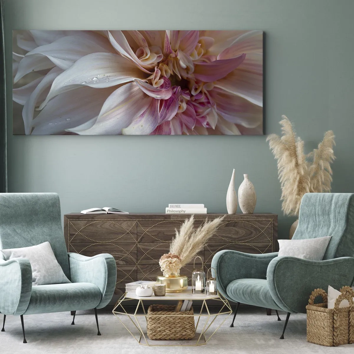 Schilderen op canvas - Bloeiende frisheid - 100x40 cm