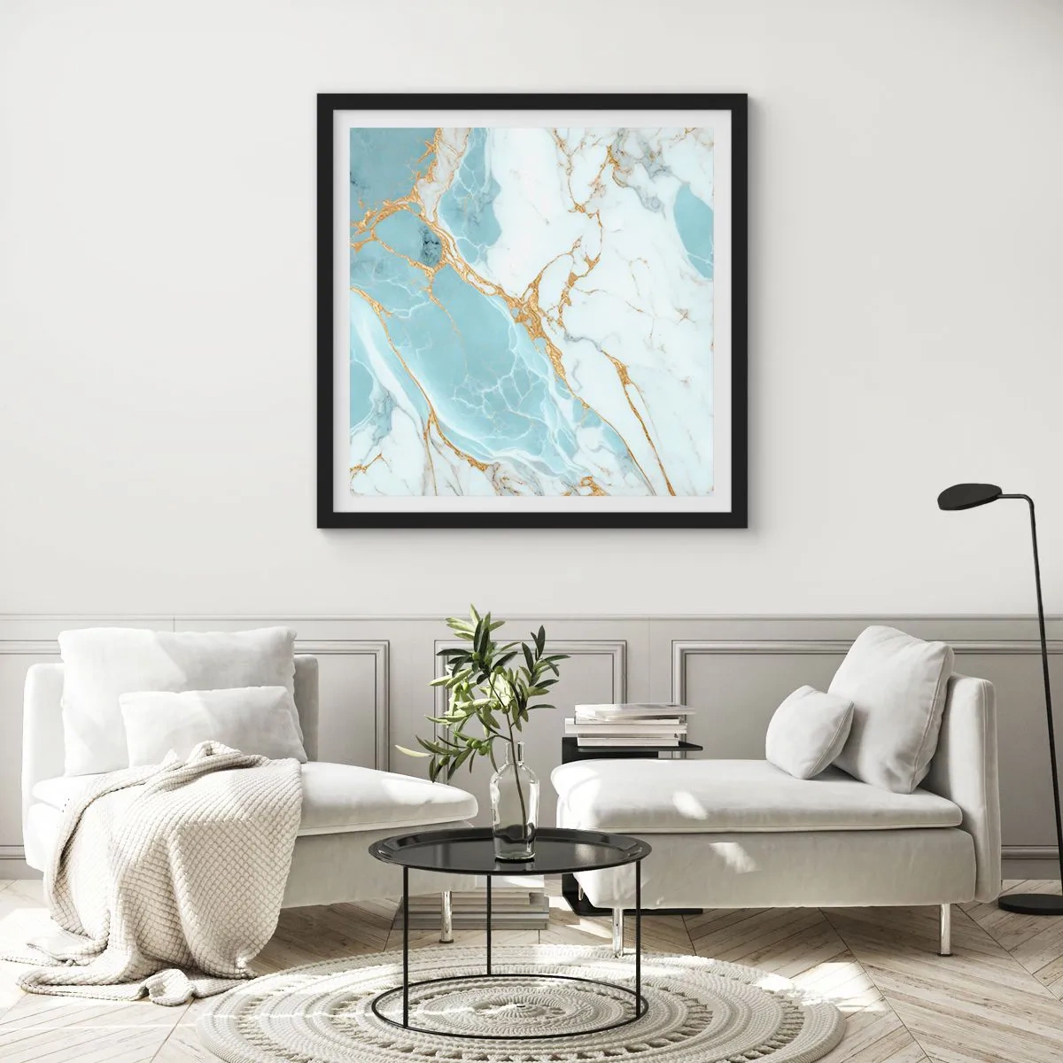 Poster in een zwarte lijst - Rijkdom van steen - 30x30 cm