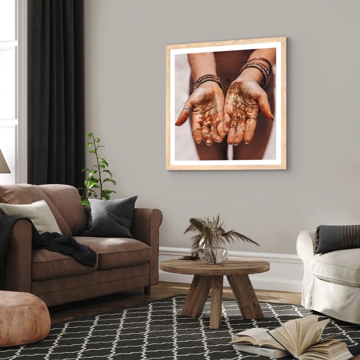 Een poster in een licht eiken lijst - Een cadeau voor jou - 30x30 cm