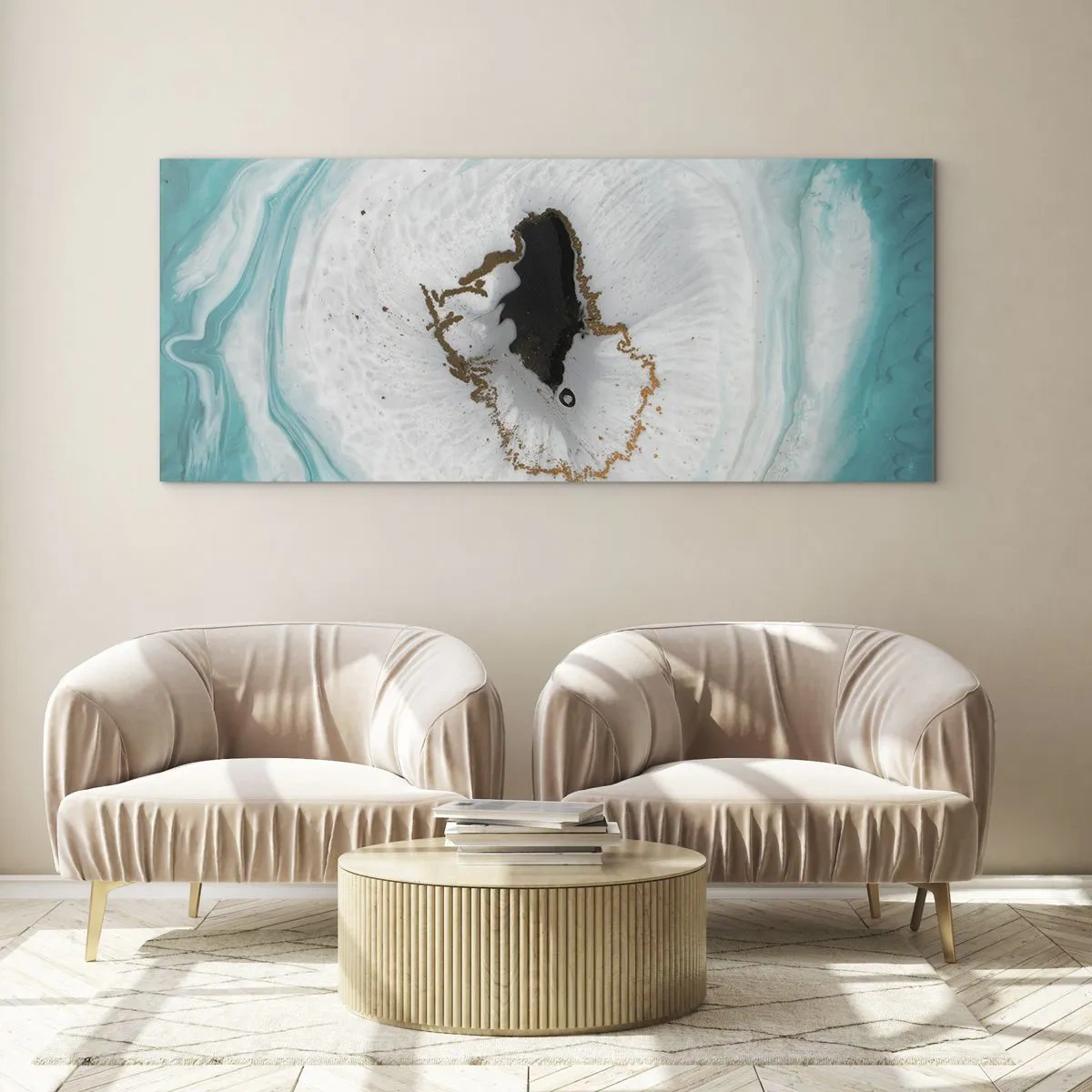 Schilderen op glas - Binnendringen - 120x50 cm