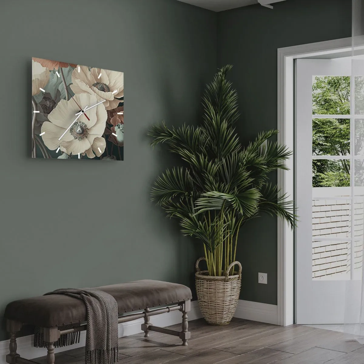 Wandklok - Klok - Het gefluister van klaprozen - 40x40 cm