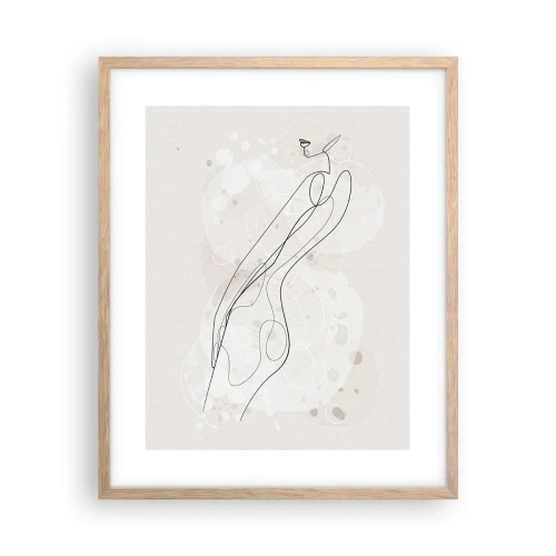 Een poster in een licht eiken lijst - De blik dwaalt af - 40x50 cm