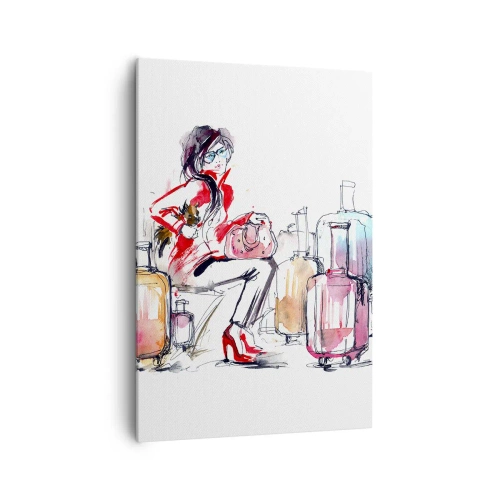 Schilderen op canvas - Laten we gaan zitten voor de reis - 70x100 cm