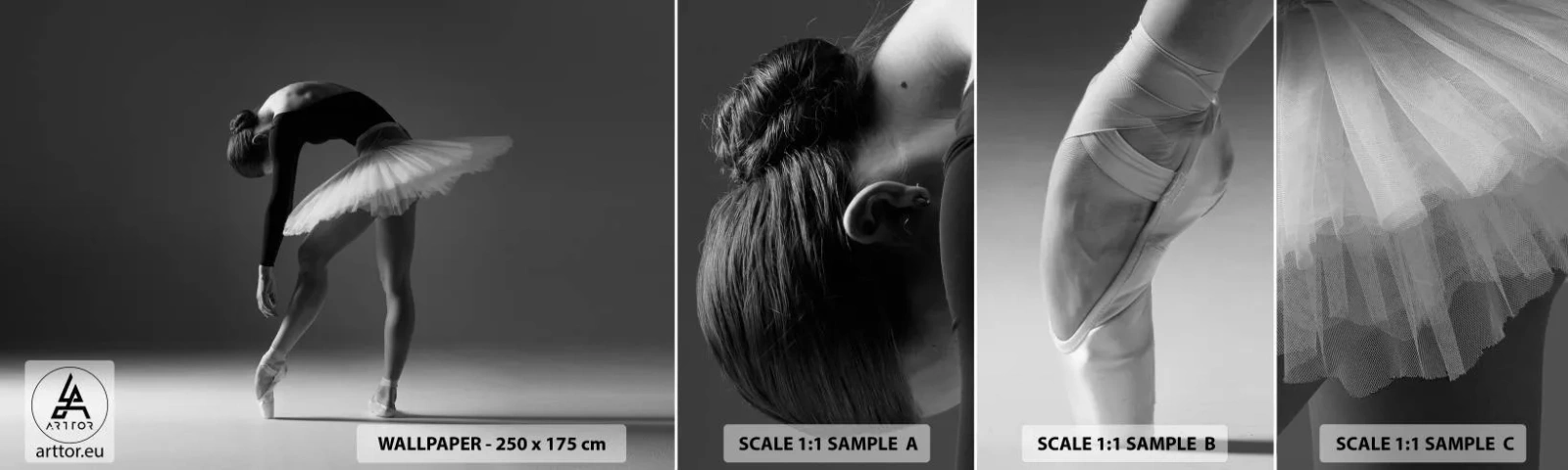 Fotobehang Monster Zelfklevend Deluxe Sticker - Bella ballerina - Ballerina, Ballet, Dans - 100x30 cm