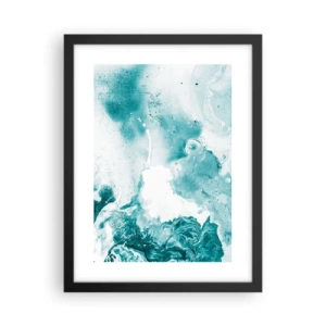 Poster in een zwarte lijst - Moerast van blauw - 30x40 cm