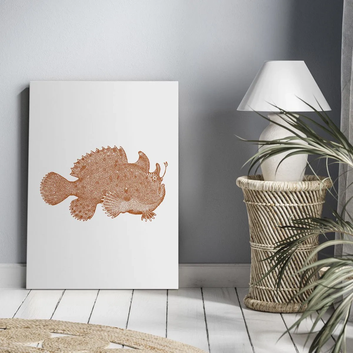 Schilderen op canvas - En toch een vis - 70x100 cm