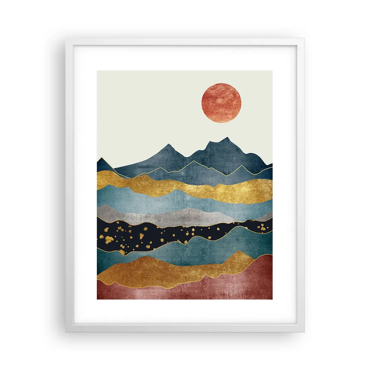 Poster in een witte lijst - Een dwarsdoorsnede van de wereld - 40x50 cm