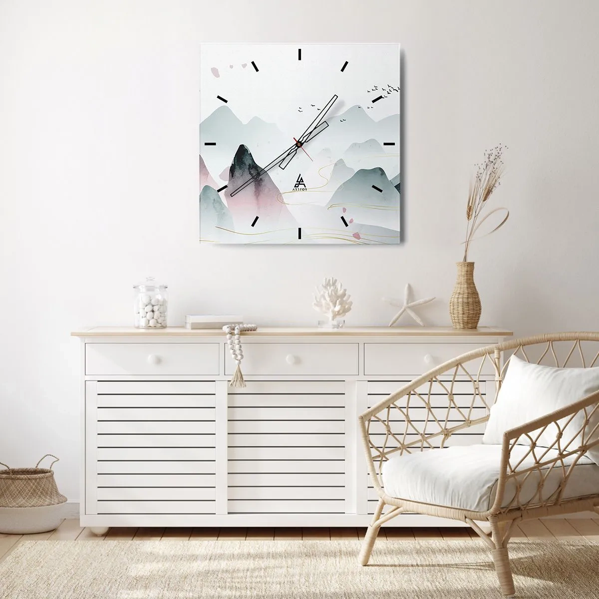 Wandklok - Klok - Over de toppen - 40x40 cm