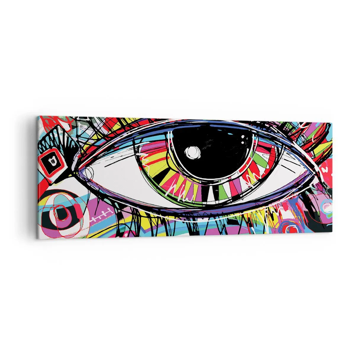 Schilderen op canvas - Kleurrijk oog - kleurrijke ziel - 140x50 cm