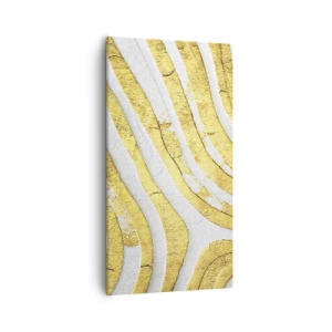Schilderen op canvas - Compositie in wit en goud - 55x100 cm