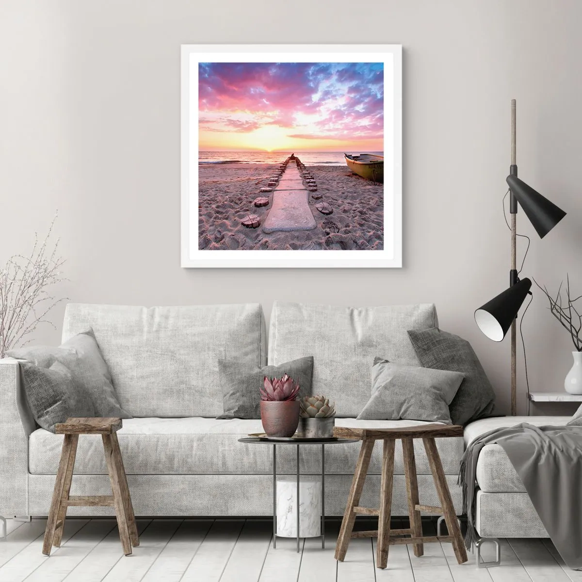 Poster in een witte lijst - Een moment van diepe ervaring - 40x40 cm