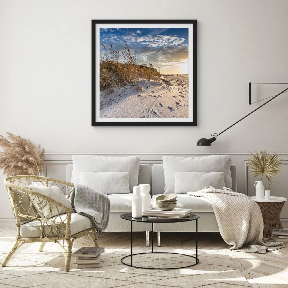 Poster in een zwarte lijst - Een uitnodiging voor een wandeling - 40x40 cm