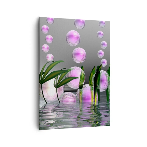 Schilderen op canvas - Een reflecterende compositie van lichtheid en leven - 50x70 cm