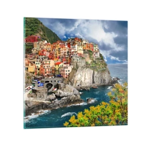 Schilderen op glas - Een groepje geklampt an de rots - 40x40 cm