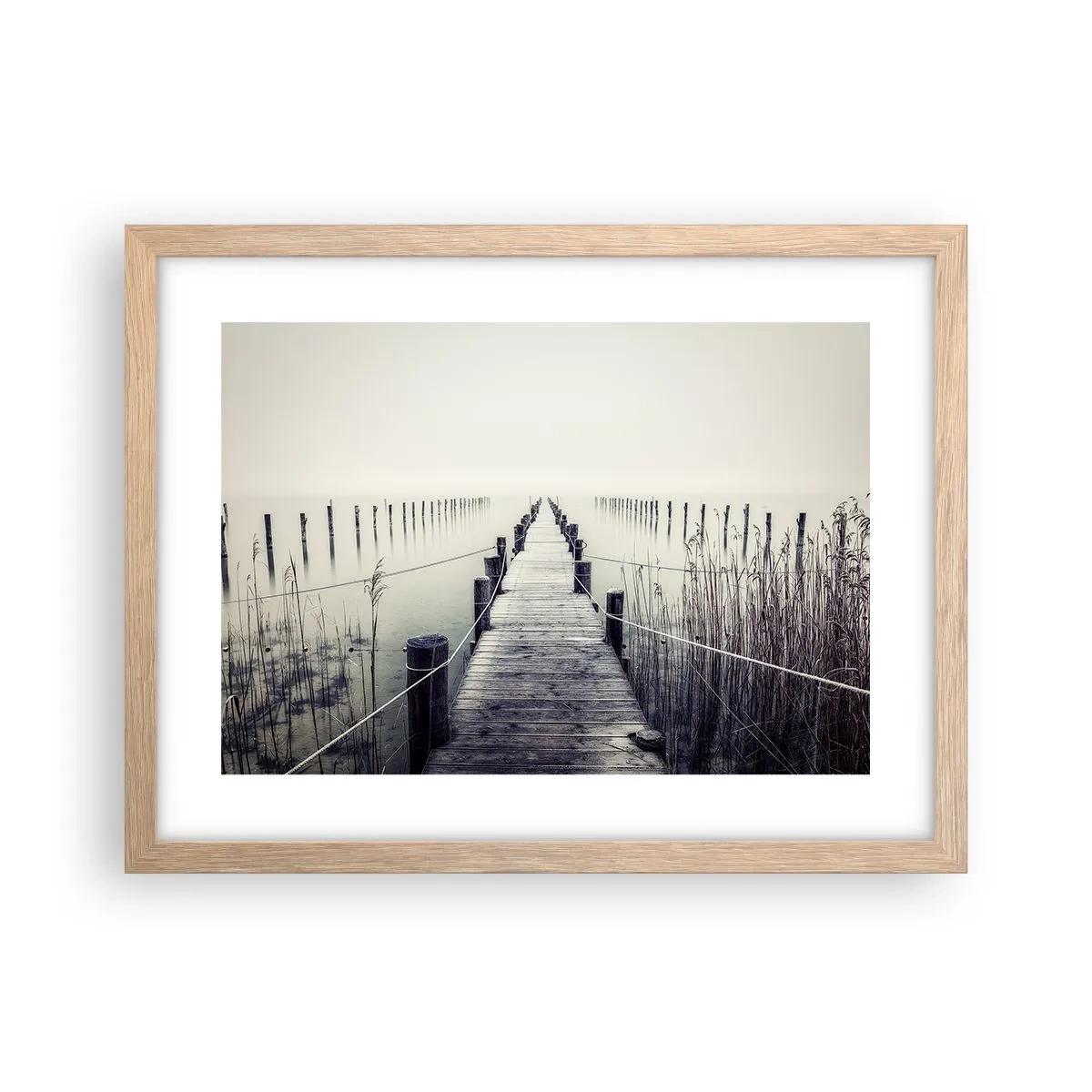 Een poster in een licht eiken lijst - Dompel jezelf onder in vrede - 40x30 cm