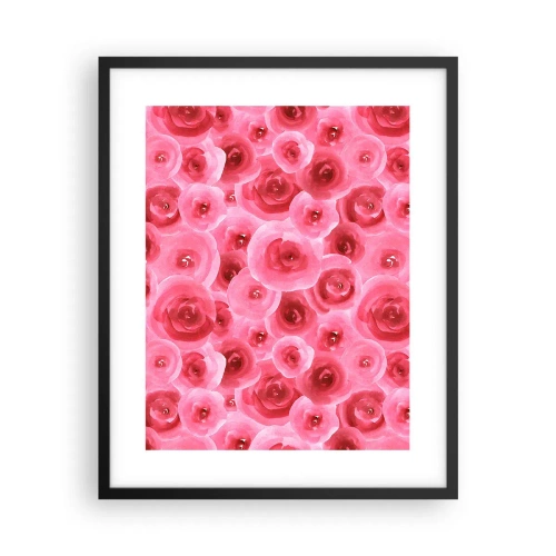 Poster in een zwarte lijst - Rozen onder en boven - 40x50 cm