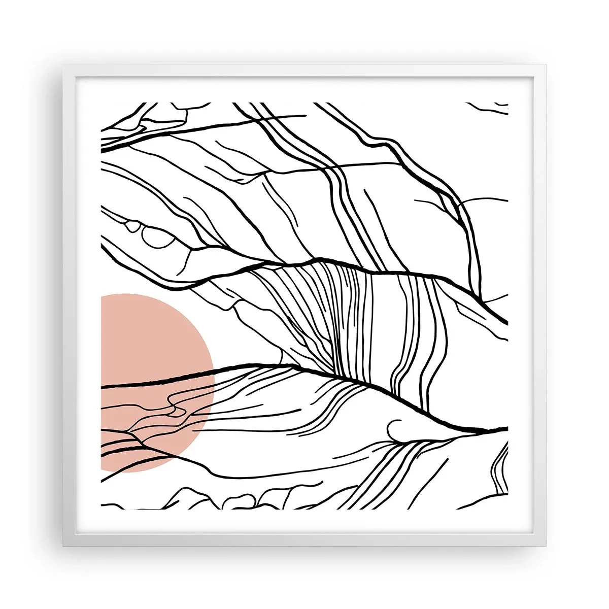 Poster in een witte lijst - In een web van twijgen - 60x60 cm