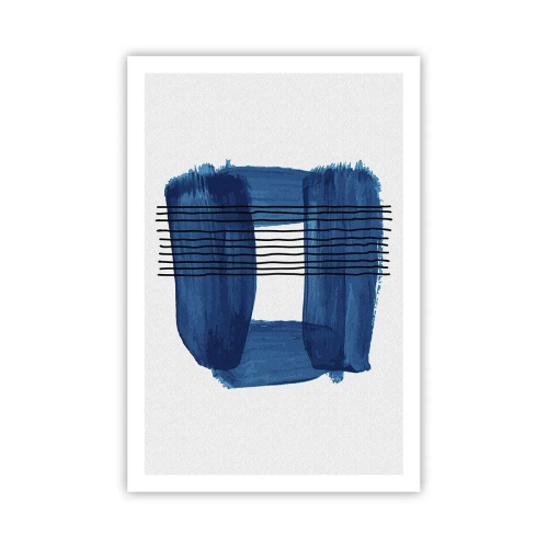 Poster - Blauwe en zwarte compositie - 61x91 cm
