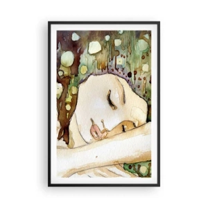 Poster in een zwarte lijst - Een smaragd-violette droom - 61x91 cm
