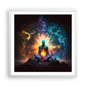 Poster in een witte lijst - Kosmische vrede - 60x60 cm