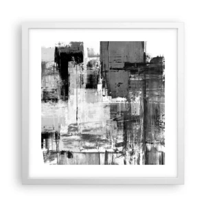 Poster in een witte lijst - Grijs is prachtig - 40x40 cm